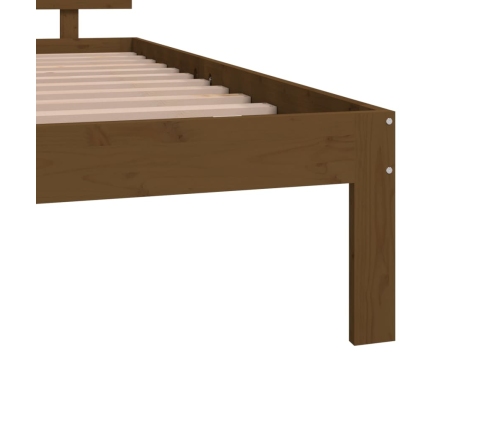 Estructura cama doble pequeña sin colchón marrón miel 120x190cm