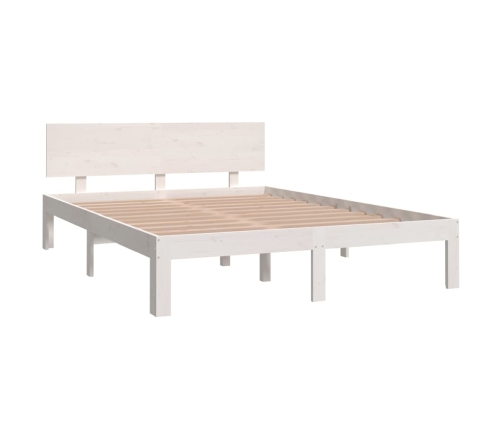 Estructura de cama doble sin colchón blanco 135x190 cm