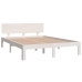 Estructura de cama doble sin colchón blanco 135x190 cm