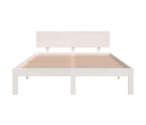 Estructura de cama doble sin colchón blanco 135x190 cm