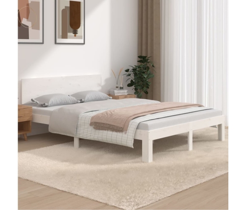 Estructura de cama doble sin colchón blanco 135x190 cm