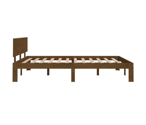 vidaXL Estructura de cama doble madera maciza marrón miel 135x190 cm