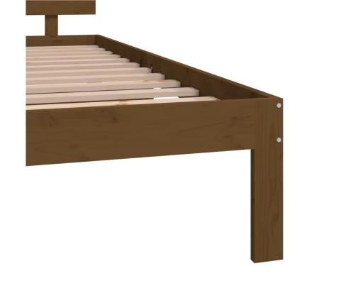 vidaXL Estructura de cama doble madera maciza marrón miel 135x190 cm