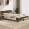 vidaXL Estructura de cama doble madera maciza marrón miel 135x190 cm