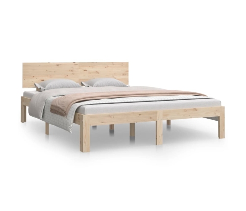 Estructura de cama sin colchón madera maciza pino 140x190 cm