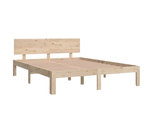 Estructura de cama sin colchón madera maciza pino 140x190 cm