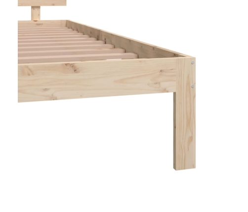 Estructura de cama sin colchón madera maciza pino 140x190 cm