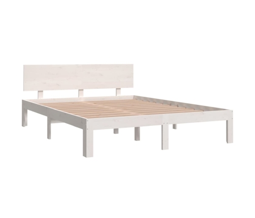 Estructura cama doble sin colchón madera pino blanco 140x190 cm