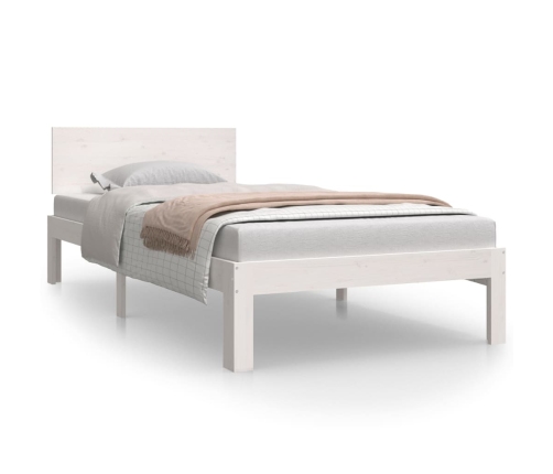 Estructura de cama sin colchón madera de pino blanca 90x200 cm