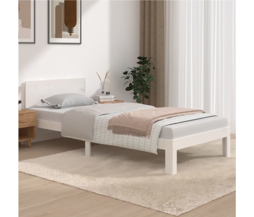 Estructura de cama sin colchón madera de pino blanca 90x200 cm