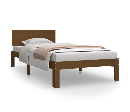 Estructura cama sin colchón madera pino marrón miel 90x200 cm