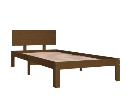 Estructura cama sin colchón madera pino marrón miel 90x200 cm