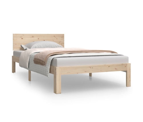 Estructura de cama sin colchón madera maciza de pino 100x200 cm