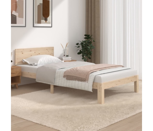 Estructura de cama sin colchón madera maciza de pino 100x200 cm