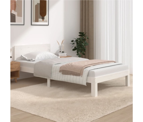 Estructura de cama sin colchón madera de pino blanco 100x200 cm