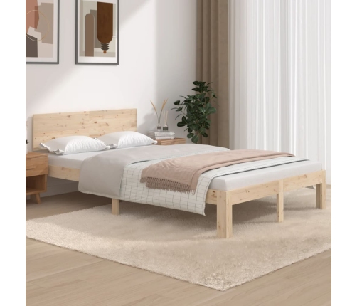 Estructura de cama sin colchón madera de pino maciza 120x200 cm