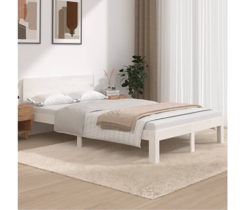 Estructura de cama sin colchón madera pino blanco 120x200 cm