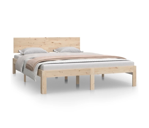 Estructura de cama sin colchón madera maciza de pino 140x200 cm