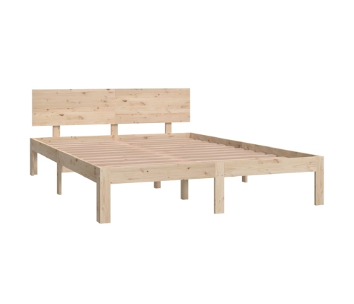 Estructura de cama sin colchón madera maciza de pino 140x200 cm