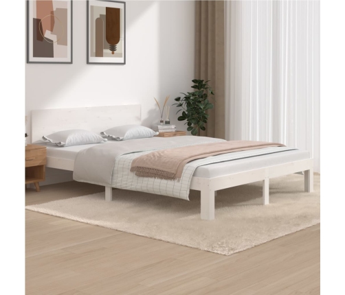 Estructura de cama sin colchón madera pino blanco 140x200 cm