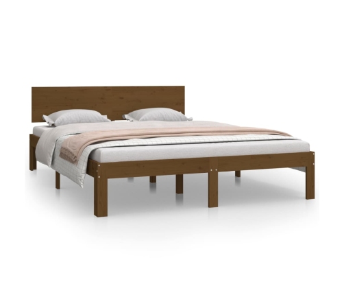 vidaXL Estructura de cama madera maciza de pino marrón miel 140x200 cm