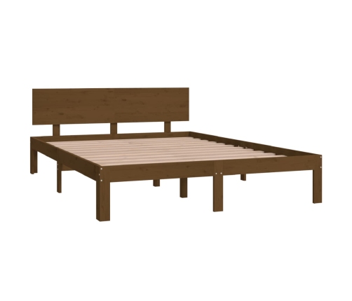 vidaXL Estructura de cama madera maciza de pino marrón miel 140x200 cm