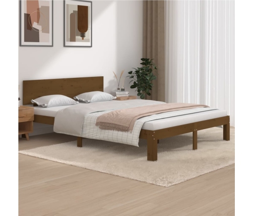 vidaXL Estructura de cama madera maciza de pino marrón miel 140x200 cm