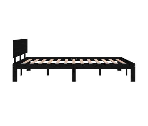 vidaXL Estructura de cama madera maciza de pino negro 140x200 cm