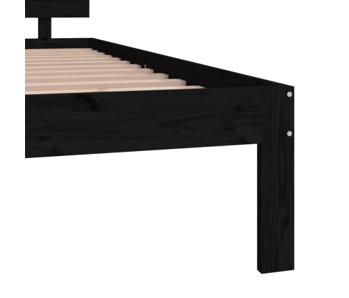 vidaXL Estructura de cama madera maciza de pino negro 140x200 cm