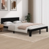 Estructura de cama sin colchón madera pino negro 140x200 cm