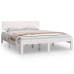 Estructura de cama doble sin colchón blanco 150x200 cm