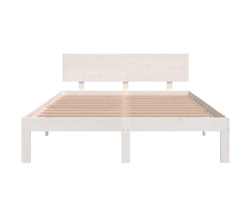 Estructura de cama doble sin colchón blanco 150x200 cm