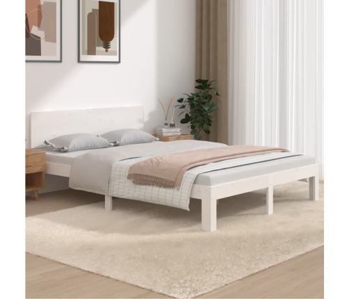 Estructura de cama doble sin colchón blanco 150x200 cm