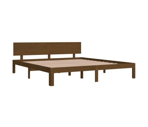 Estructura cama madera maciza marrón miel Super King 180x200 cm