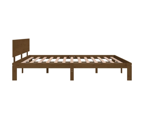 Estructura cama madera maciza marrón miel Super King 180x200 cm