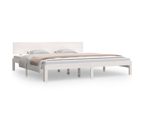 vidaXL Estructura de cama madera maciza de pino blanco 200x200 cm