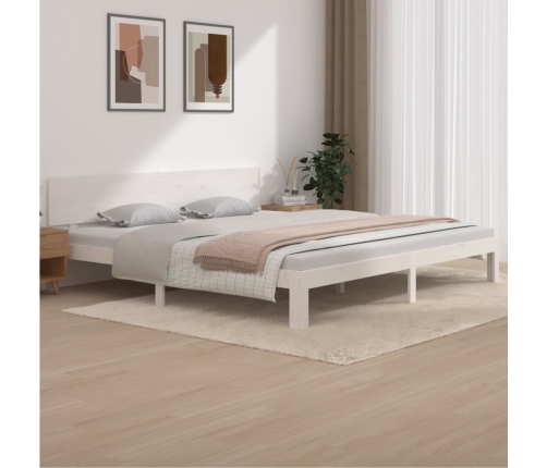 vidaXL Estructura de cama madera maciza de pino blanco 200x200 cm