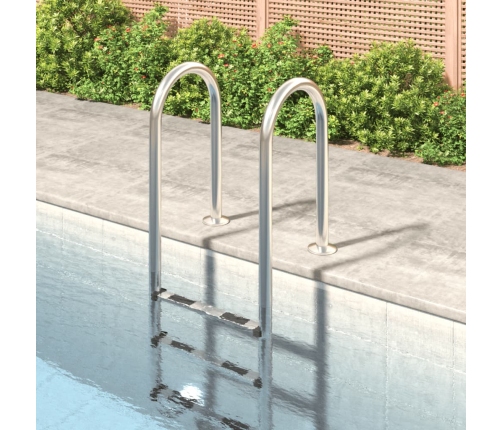 Escalera para piscina acero inoxidable 304 54x38x158 cm