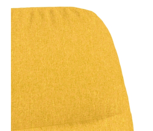 Silla mecedora con reposapiés tela amarillo mostaza