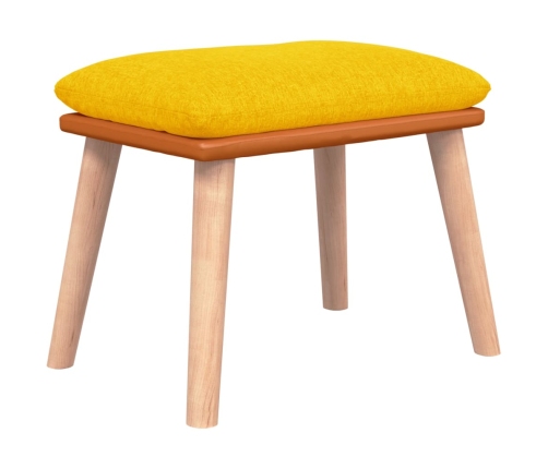 Silla mecedora con reposapiés tela amarillo mostaza