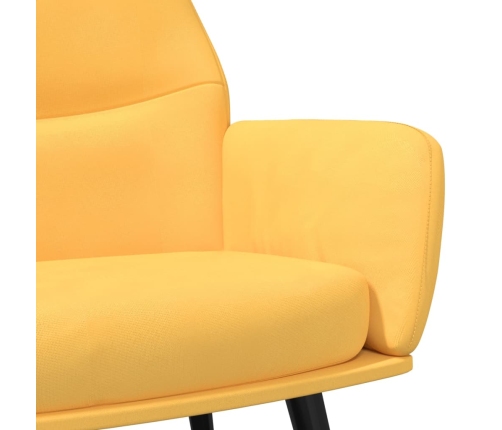 Sillón de relax con reposapiés de tela color amarillo mostaza