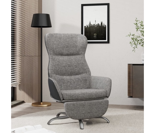 Sillón de relax con reposapiés tela gris claro