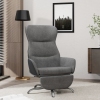 Sillón de relax con reposapiés tela gris oscuro