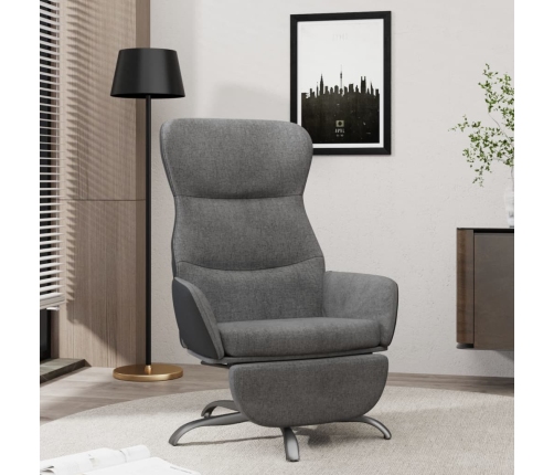 Sillón de relax con reposapiés tela gris oscuro