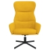 Sillón de relax con reposapiés terciopelo amarillo mostaza