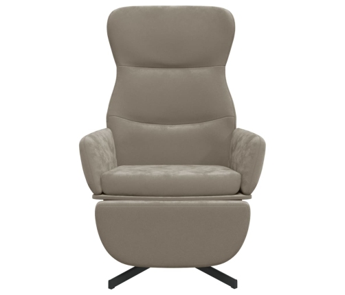 Sillón de relax con reposapiés de terciopelo gris claro