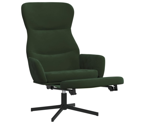 Sillón de relax con reposapiés terciopelo verde oscuro