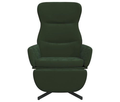 Sillón de relax con reposapiés terciopelo verde oscuro