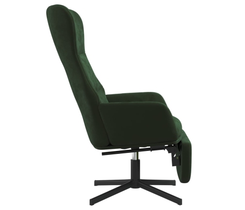 Sillón de relax con reposapiés terciopelo verde oscuro