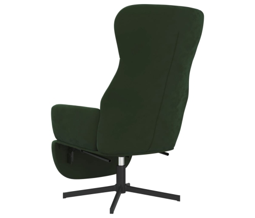 Sillón de relax con reposapiés terciopelo verde oscuro